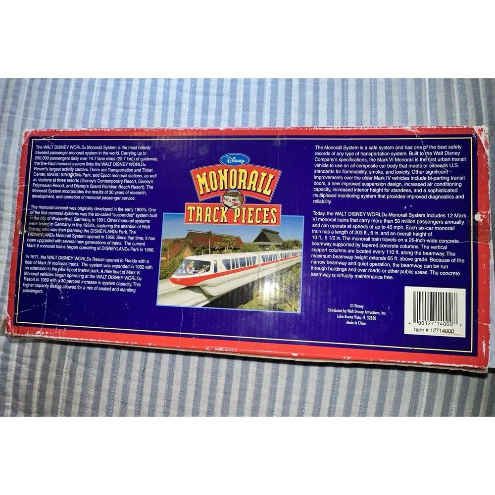 Vintage Disney Monorail Track Pieces Set W/‎ 4 Curved Beams & 4 Supports